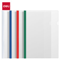 得力(deli)5只A4彩色抽杆夹文件夹拉杆夹 5531