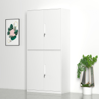 中豫鑫泽ZYXZ4071993钢制文件柜窄边带锁铁皮资料柜拆装纯白通双节文件柜