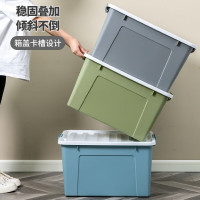[禧天龙收纳箱]禧天龙(钢化升级款)加厚抗压高韧性收纳箱 65升1个装中灰色 大号