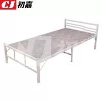 初嘉(CJ) CJ4052507 钢木床简易折叠床单人床两折折叠午休床铁架床 1.2米白色