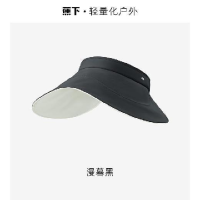 蕉下(beneunder)漫暮黑 蛋卷帽防晒帽遮阳帽女帽子太阳帽(蕉下23SS侧脸防护黑胶防晒帽BM531)