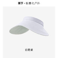 蕉下(beneunder)奶霜紫 蛋卷帽防晒帽遮阳帽女帽子太阳帽(蕉下23SS侧脸防护黑胶防晒帽BM531)
