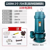 污水泵潜水泵排污抽水泵 2200瓦2寸高扬程污水泵 10米管10米线