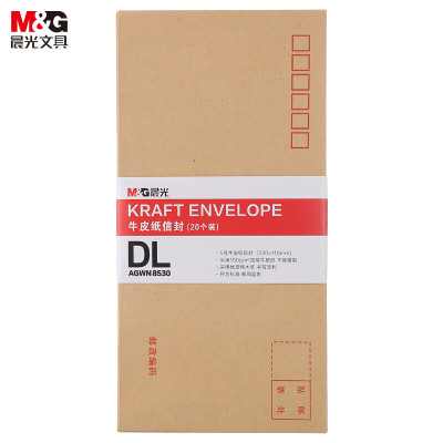 晨光(M&G)5号DL加厚牛皮纸信封袋20个/包 220*110mm AGWN8530 单位:包