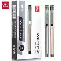 得力(deli)S96 中性笔签字笔 0.7mm子弹头(外壳颜色随机发)笔芯颜色黑色 12支/盒