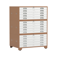 臻远 ZY-DTGA-12 工程图纸柜收纳柜 咖白色0号三节柜