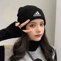 ADIDAS男帽女帽 2023冬季新款运动帽时尚保暖休闲绒线帽针织情侣便帽 OSFM