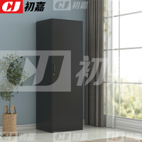 初嘉(CJ)YTG-06 钢制单门衣柜阳台储物柜卧室储物柜夹缝铁皮柜防潮防锈 600宽黑