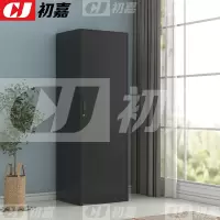 初嘉(CJ)YTG-06 钢制单门衣柜阳台储物柜卧室储物柜夹缝铁皮柜防潮防锈 600宽黑