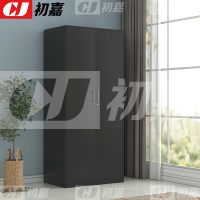初嘉(CJ)YTG-07 钢制双门衣柜阳台储物柜卧室储物柜夹缝铁皮柜防潮防锈 800宽黑