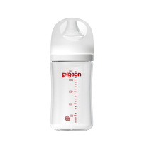 贝亲(Pigeon) 自然实感第3代宽口径玻璃奶瓶240ml(带L号奶嘴)AA188-6个月以上