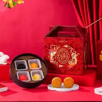 [12饼12味]刻凡献礼三层提篮月饼640g彩盒款中秋月饼礼盒多口味糕点团购送礼送人