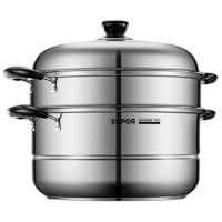 苏泊尔蒸锅好帮手304不锈钢双层复底蒸锅30cm通用蒸锅SZ30B5