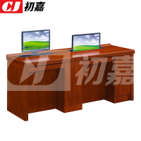 初嘉(CJ) DNZ-05智能会议学习培训桌多媒体升降桌智能培训电脑桌 双人位