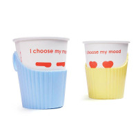 宜洁Y-9665加厚多彩塑料杯托 6只装 单位:包