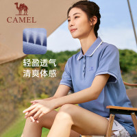 骆驼(CAMEL) 女款短袖Polo衫 春夏款翻领宽松透气情侣短袖女上衣 J23BA23013