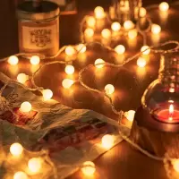 彩灯串LED彩灯闪灯满天星节日春节户外花园庭院装饰灯-露营【小圆球灯】;10米80灯【电池盒+USB】