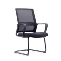 迅迈 黑色办公椅 电脑椅 会议椅 会客椅 麻将椅 弓形钢架椅 培训椅490*580*900mm