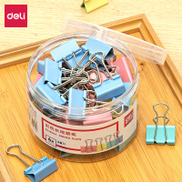 得力(deli)25mm彩色长尾夹票夹 4#中号金属燕尾夹票据文件夹子(混)8554 (48只/筒) 1筒装