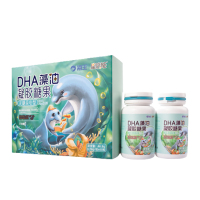 海王星倍能DHA藻油凝胶糖果30粒含β-胡萝卜素每粒含dha藻油150mg儿童补充礼盒装(2袋) 礼盒装2袋(共60粒)