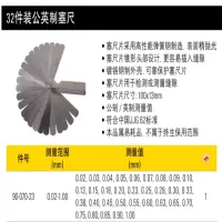 32件装公英制塞尺0.02-1.00mm 90-070-23