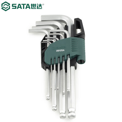 世达(SATA)公制球头内六角扳手组套 9件 09105A