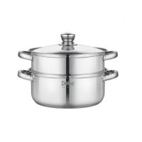 Debo德铂罗森304不锈钢汤锅双层蒸锅煲汤炖煮熬粥汤奶锅28cm DEP-DS395