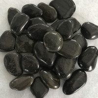 花田趣20斤装黑色鹅卵石 庭院铺地花园造景雨花石石子大小装饰造景石头