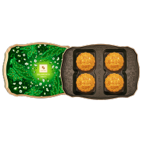 元朗荣华月饼礼盒装蛋黄金翡翠莲蓉月饼600g