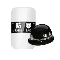 豹盾 防爆头盔盾牌 安保器材 3.0厚度透明PC盾牌+防护头盔均码