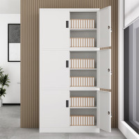 国翌 GY-3JG-1850档案柜钢制凭证柜三节柜资料柜办公柜对开门文件柜带锁收纳柜家用900*400*1850mm