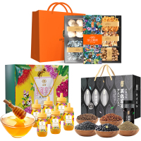 卡宴珍之美味山珍干货礼盒780g+卡宴黑色盛宴杂粮礼盒2260g+宫粮蜜颜蜜语蜂蜜礼盒百花蜂蜜100g*6瓶