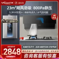 万和抽油烟机家用侧吸式燃气灶5.2kW大火力玻璃嵌入式台式两用烟灶套装WJ750+B9L50+ME5T16(天然气)
