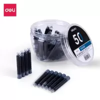得力(deli)S645钢笔墨囊钢笔墨水(墨蓝色)(50支/筒)