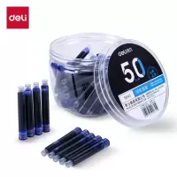 得力(deli)S645钢笔墨囊钢笔墨水(可擦纯蓝色)(50支/筒)