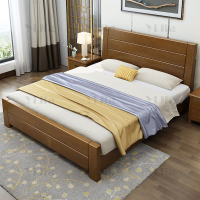 翌嘉 YJ4012005 胡桃色实木床单人床宿舍公寓床 1.5米床含1个床头柜1500*2200*1100mm