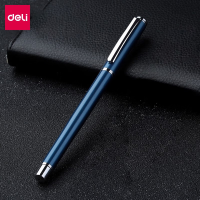 得力S82金属中性笔0.5mm子弹头(金属蓝)(支)