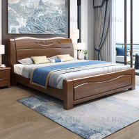 翌嘉 YJ4022918胡桃木实木床1.5米单人床含一个床头柜