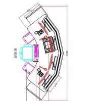 元武定制弧形控制台调度台监控台外弧2710mm内弧1450mm台面深度900mm高750mm