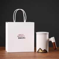 五拾缘 WSY-21D02 远山木柄-泡茶杯 礼盒 白色