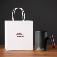 五拾缘 WSY-21D02 远山木柄-泡茶杯 礼盒 黑色