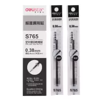 得力(deli)S765中性笔芯0.38mm全针管(黑色)(20支/盒)5盒装