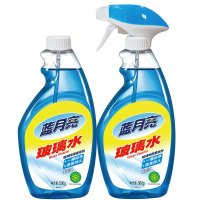 蓝月亮(Bluemoon) 玻璃水 玻璃清洁剂 浴室清洁剂 玻璃及瓷砖光滑表面适用 500g瓶+500g瓶补