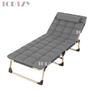 toptzyTZ4073125折叠午休床躺椅办公室单人午睡床行军床折叠椅陪护床 三脚56CM含珍珠棉垫