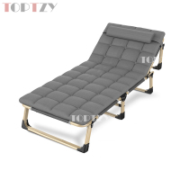 toptzyTZ4073128折叠午休床躺椅办公室单人午睡床行军床折叠椅陪护床 四角68CM含珍珠棉垫
