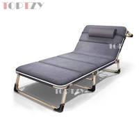 toptzyTZ4073129折叠午休床躺椅办公室单人午睡床行军床折叠椅陪护床 四角68CM含绒垫