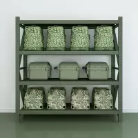 初嘉(CJ)HJ--01 货架军绿色仓储货架仓库库房展示架营房营区器材置物架 2000*600*2000mm 200KG