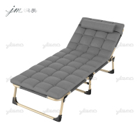 涧美 JM4073125折叠午休床躺椅办公室单人午睡床行军床折叠椅陪护床 三脚56CM含珍珠棉垫