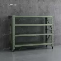 涧美 JM4041228可移动货架库房置物架带轮重型货架四层后背有网2000*600*2000mm/300kg