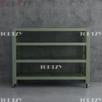 toptzyTZ4041228可移动货架库房置物架带轮重型货架四层后背有网2000*600*2000mm/300kg